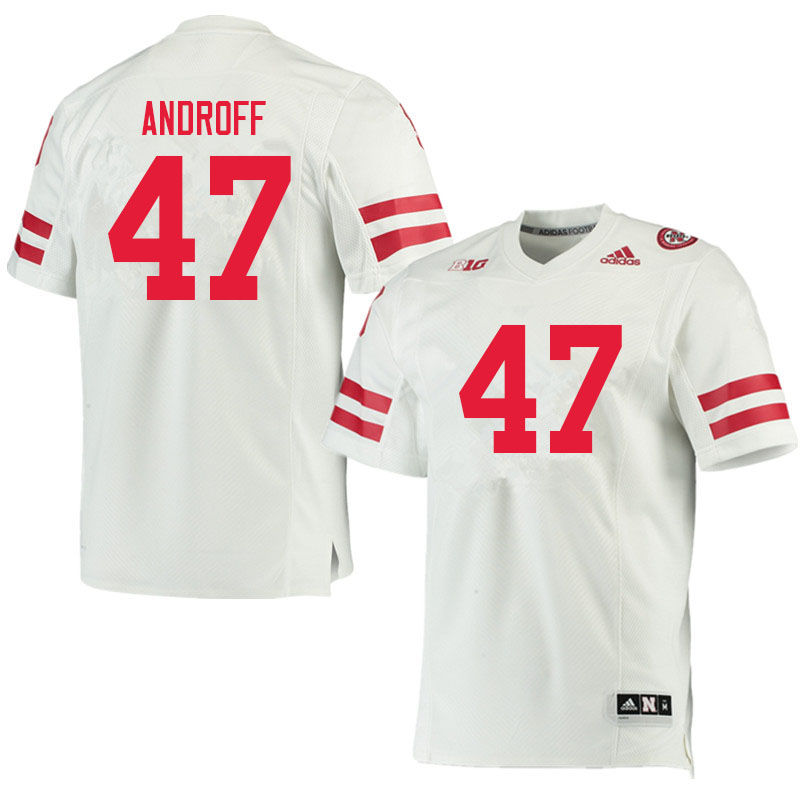 Men #47 Chase Androff Nebraska Cornhuskers College Football Jerseys Sale-White